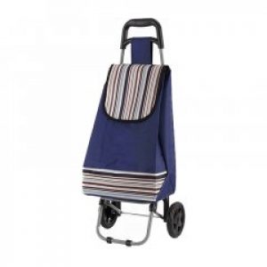 Сумка тележка на металических колесах Хозяйственная тачка Кравчучка SDC Темно синяя 94 см