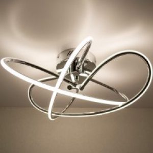 Потолочный светодиодный светильник LUMINARIA LIANA MONO 60W R490 CHROME/OPAL 220V IP20 4000K