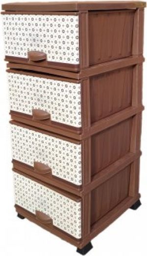 Комод Elif Plastik (Элиф) пластиковый 4 ящика с рисунком Мантия