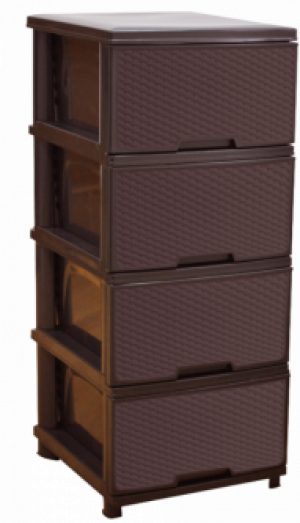 Комод Алеана Ротанг (плетёнка) коричневый 4 ящика