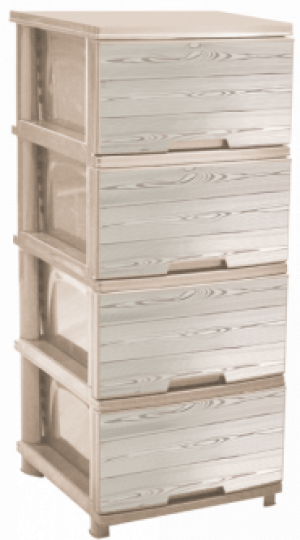 Комод Алеана с рисунком Дерево кремовый 4 ящика