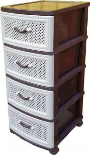 Комод Efe Plastics пластиковый 4 ящика сетка (решетка)