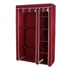 Складной тканевый шкаф для хранения одежды с полками Storage Wardrobe 68110 Бордовый