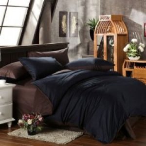 Комплект постельного белья Наша Швейка Бязь Чёрный и коричневый однотонный Полуторный 150х215 см