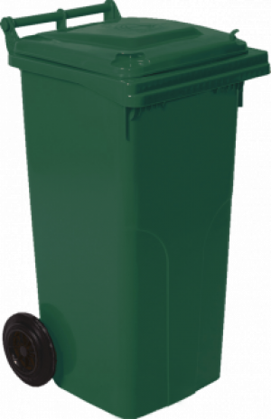 Мусорный контейнер пластиковый Алеана 540 х 950 х 480 мм на колесах с ручкой 120 л Зеленый