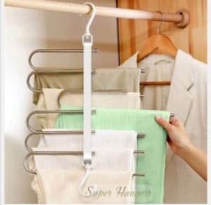 Многоярусная чудо вешалка органайзер для брюк MNG TRS33 металлическая на 6 ярусов