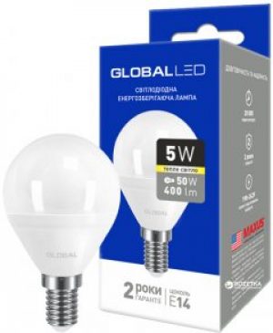Светодиодная лампа Global G45 F 5W 3000К 220V E14 AP (1-GBL-143)