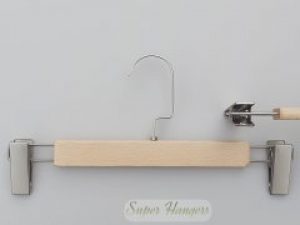 Плечики вешалка для брюк и юбок Hanger FWS 32 см деревянная с прищепками светлая