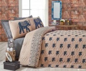 Покрывало стеганое Eponj Home Fil Mavi 200х220 + наволочки 50х70 2 шт (6000000126742)