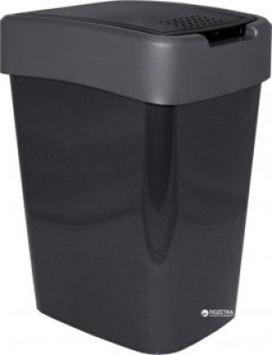 Ведро для мусора Алеана Евро 25 л Черное (123067-гран/сір)
