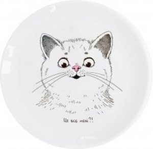 Тарелка десертная Orner "Удивленный котенок" круглая 19 см (orner-0262)