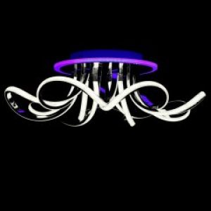 Светодиодная люстра 200сВт с диммером и подсветкой основания хром VL-89697/7 LED