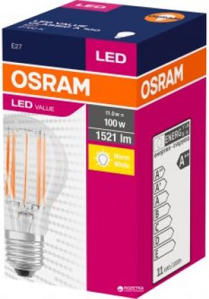 Светодиодная лампа Osram LED Value Filament A100 11W (1521Lm) 2700K E27 (4058075438514)
