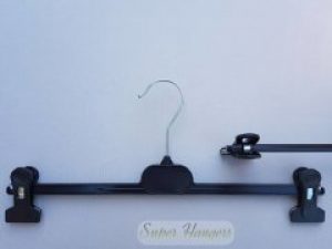 Плечики вешалки VPL B36 черные пластмассовые с прищепками для брюк и юбок 36 см