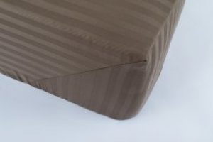 Простынь Lotus Отель - Сатин Страйп 1*1 кофе Турция 160*200*25 на резинке