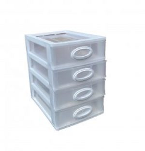 Мини комод-органайзер Консенсус БЕЛЫЙ 4 яруса