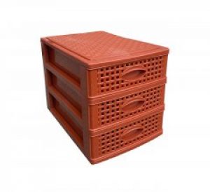 Мини комод-органайзер Консенсус КОРИЧНЕВЫЙ РОТАНГ 3 яруса