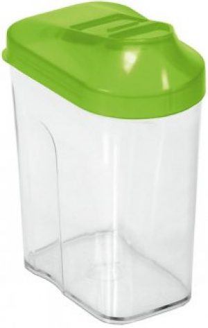 Контейнер для сыпучих продуктов BranQ Easy Way с дозатором прозрачный с зеленой крышкой 1.5 л (BRQ-8124.1)