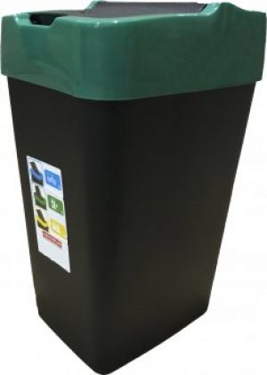 Ведро мусорное пластиковое Heidrun Push&Up с крышкой 33х26 h51 см 35 л Зеленое (1343_зеленый)