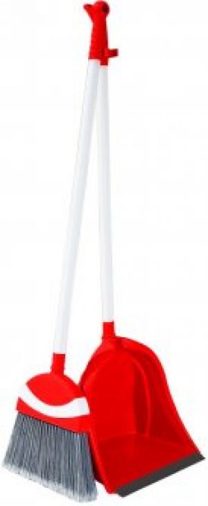Метла с совком Irak Plastik Polo Красная (5825kmd)