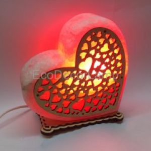 Соляная лампа EcoDecorLamp Сердце большое Сердечки