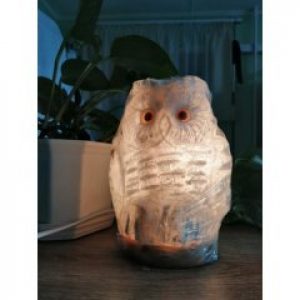 Соляная лампа Сова белая + лампочка любого цвета в подарок
