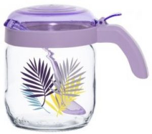 Банка Herevin Fiolet Leaf с ложкой Сиреневая 425 мл (131050-061)