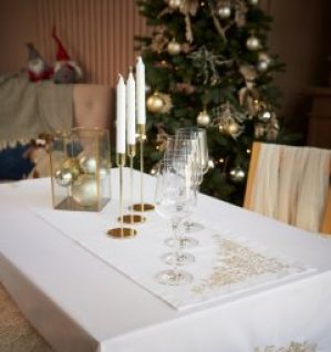 Дорожка Edelvika 40x140 см Белая (379-17/00 "Сяйво"золотый)