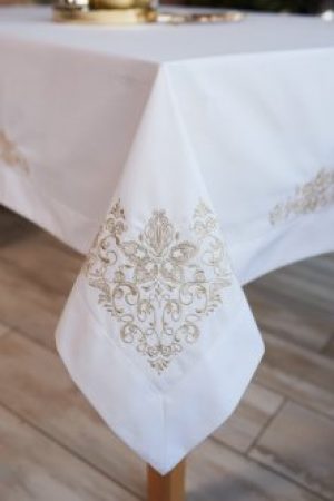 Скатерть Edelvika 140х180 см Белая (380-17/00 "Сяйво"золотый)