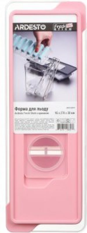 Форма для льда Ardesto Fresh Stick с крышкой 9.5х27х4 см Розовая (AR1102PP)