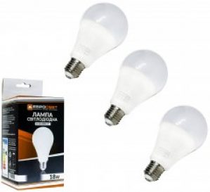 Светодиодная лампа ЕВРОСВЕТ 18 Вт 4200 K A-18-4200-27 Е27 (40913) 3 шт