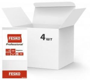 Упаковка салфеток Fesko Professional 33х33 см 4 пачки по 250 листов 2 слоя белых (4820023740600)