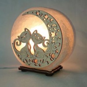 Соляная лампа светильник Котики на Луне (светильники) (20037)