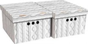 Набор картонных ящиков для хранения А4 Global-Pak 33x25x18см 2шт Ажур (0611.27glp)