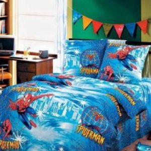 Комплект детское постельное белье полуторка Тиротекс Spiderman (Человек Паук) синий