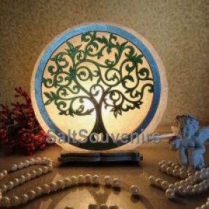 Соляная лампа EcoDecorLamp круглый Дерево 3 цветной