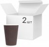 Упаковка стаканов бумажных рифленых PRO service 400 мл Коричневых 2 упаковки по 15 шт (43115201)