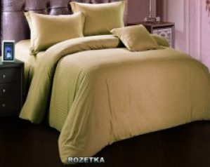 Комплект постельного белья Love You Страйп-сатин 200 х 220 Бежевый (m009895)