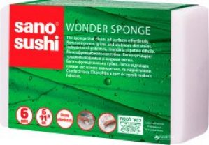 Чудо-губка кухонная Sano Sushi Wonder для мытья без моющих средств 6 шт. (7290005426193)