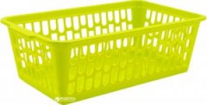 Корзина пластиковая Heidrun с ручками 25х15 h8 см Салатовая (1092_салатовый)