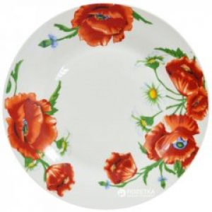 Тарелка обеденная Оселя Красные маки круглая 23 см (21-206-099)