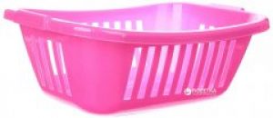 Корзина для белья пластиковая Heidrun Laundry 58х40 h21 см 20 л Розовая (338_розовый)