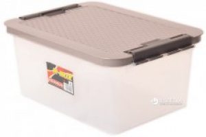 Бокс для хранения Heidrun R-box пластиковый с клипами 14 л Коричневый (4604_коричневый)