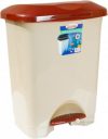 Ведро для мусора Irak Plastik Stella с педалью 45 л Бежевое (4572kmd)