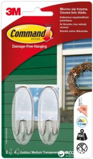 Дизайн крючок 3M Command уличный средний Прозрачный (17091CLR-AW)