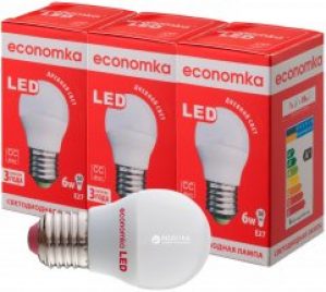 Светодиодная лампа Economka LED G45 6 Вт E27 4200K (4820172680352) 3 шт.