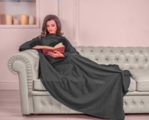 Плед с рукавами двухслойный флис Pasportu Premium Серый 150х200 (2000992397650)