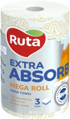 Бумажные полотенца Ruta Selecta Mega roll 175 отрывов 3 слоя Белые (4820023745643_1)