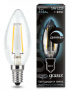 Лампа светодиодная Gauss LED Filament Свеча dimmable E14 5W 450lm 4100К