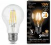 Лампа светодиодная Gauss LED Filament A60 E27 10W 930lm 2700К step dimmable
